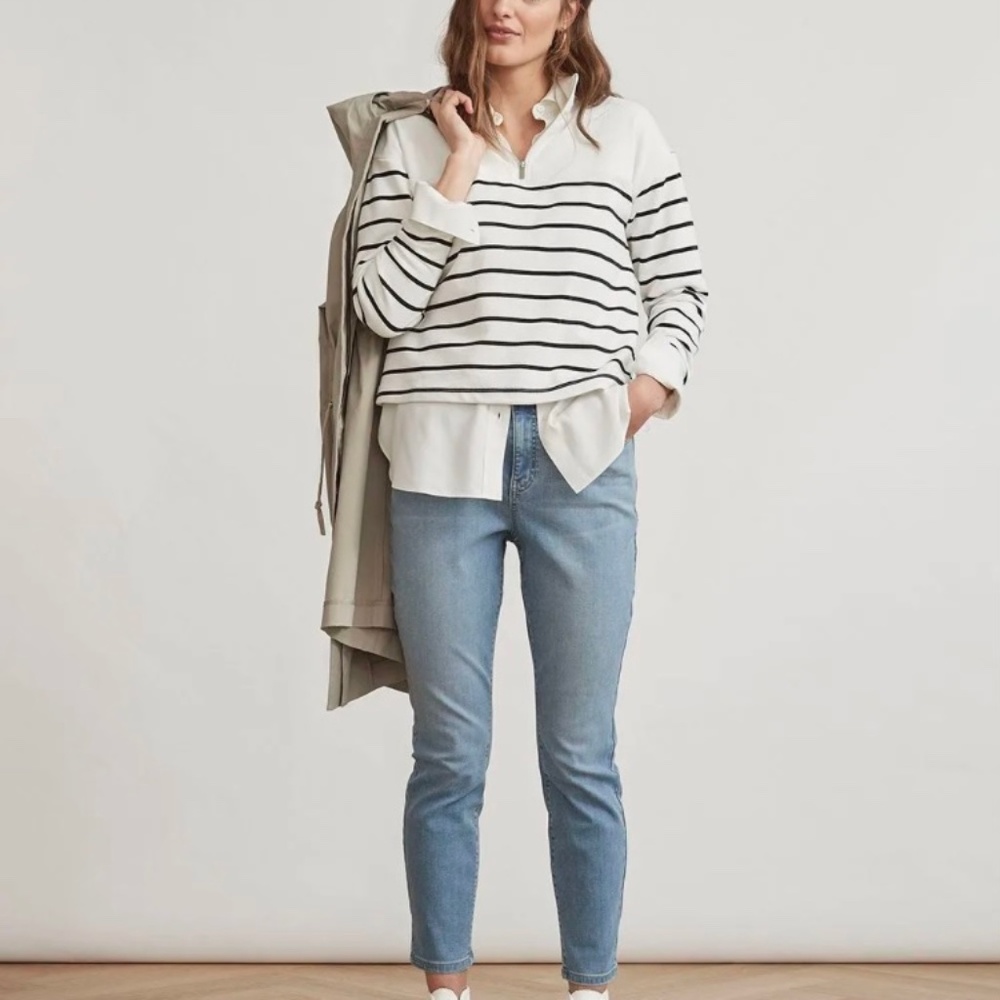 RW and Co Cotton Quarter Zip Sweater